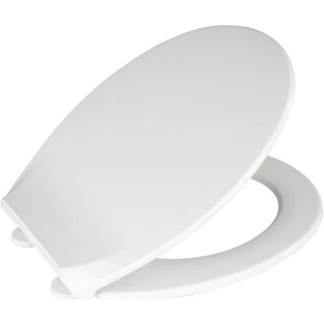 Abattant WC blanc en thermoplastique – Frein de chute Easy-Close – Fixation Fix-Clip hygiénique – Dimensions 37,5x42 cm (1/5)