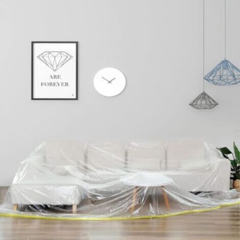 Housse de canapé, transparente, imperméable et anti-poussière, extra large, durable, protège les meubles, housse de canapé de sol pour décoration de rangement mobile, housse de meuble, découpable, ada (1/5)