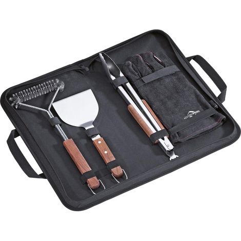 Ensemble d'accessoires pour barbecue avec couvercle, 4 pièces / Kuchenprofi