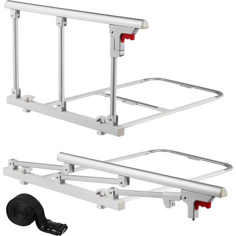 Barrière de lit pliable pour personnes âgées, 700 mm, rail de sécurité de lit d'hôpital, avec sangle de fixation, hauteur réglable, en métal haute résistance, poignée de protection pour patients (1/5)