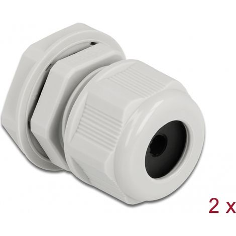 Delock Prensaestopas PG13,5 para cable redondo gris 2 piezas