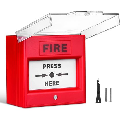 Fire Alarm Glass Button with Manual Emergency Unlock Electric Controller for Home, Office and Public Designed for Quick Activation (1/5)
