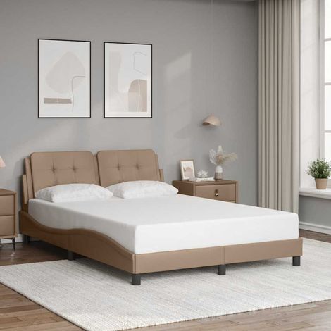 Cadre de lit sans matelas,Structure de lit,Lit Adulte Zadar cappuccino 140x190 cm similicuir (1/5)