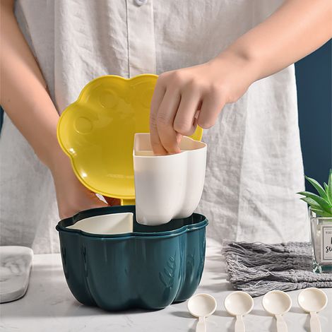 Boîte à épices, pot à épices à quatre compartiments, pot à épices multi-grilles, distributeur de sel et de poivre (1/5)