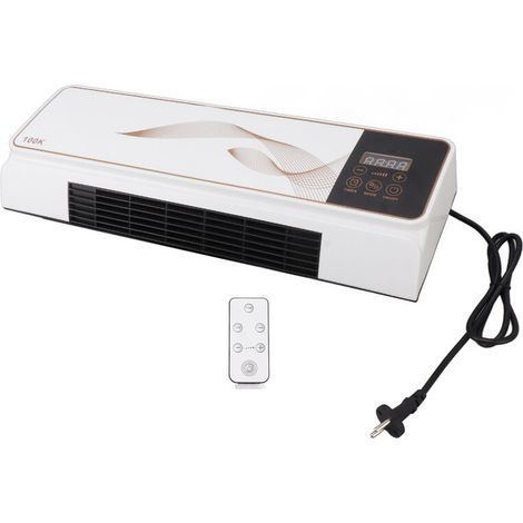 SJLERST Radiateur électrique mural en ABS PP, mini machine de chauffage et de refroidissement avec commande à distance pour chambre, salle de bains, salon 220V