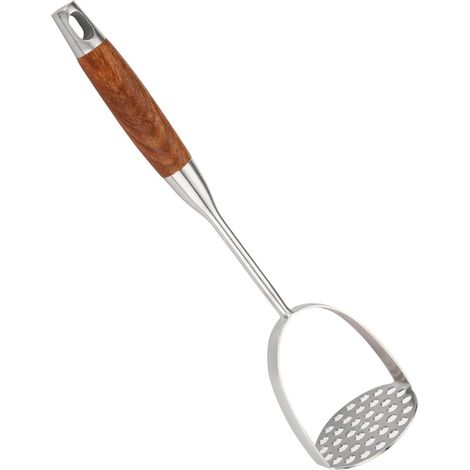 1 Presse Purée Manuel, Acier Inoxydable, Poignée Bois, Trou Suspension, Cuisine Restaurant (1/5)