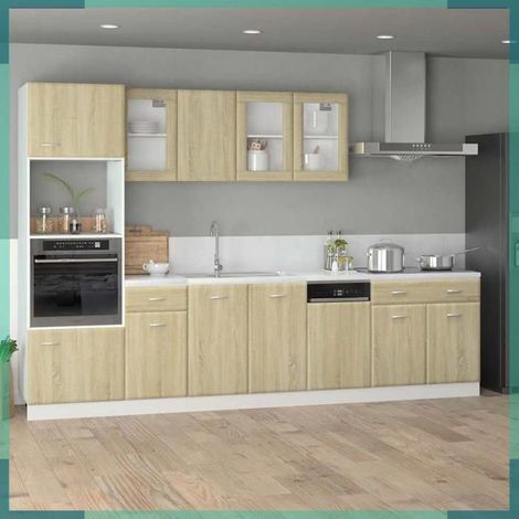 849624 Vitrine suspendue 'Lyon' Chêne Sonoma 80 x 31 x 60 cm Bois d'ingénierie (1/5)