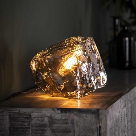 Industrielle Tischlampe Rocks aus Chromglas (1/4)