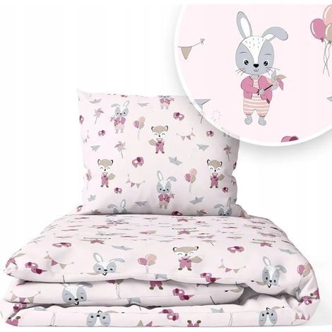 Couette enfant sans housse 100x135 cm - Ensemble couverture et oreiller bébé en coton, couverture enfant 100x135 et oreiller 40x60 (1/3)