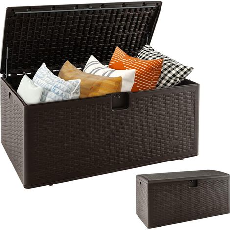 COSTWAY Coffre de Rangement Extérieure en HDPE 454L, Grande Boîte de Rangement avec Couvercle Verrouillable, pour Ranger des Oreillers Outils Jouet Accessoires (127 x 67 x 65 cm) (1/5)