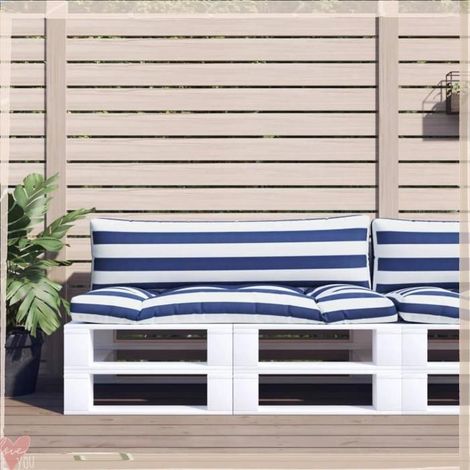 360937 Coussins de palette lot de 2 rayures bleues/blanches (1/5)