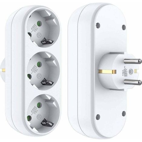Adaptateur de prise multiprise sans câble prise murale blanc blanc adaptateur de charge chargeur USB pour appareil photo (1/4)