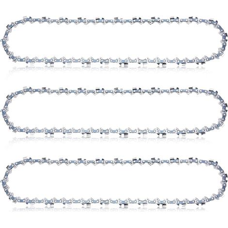 Lot de 3 Chaînes de Tronçonneuse pour Guide Chaîne de 35 cm (14 pouces) — 3/8" LP, 1,3 mm, 52 maillons Entraîneurs pour Oregon, Dolmar, Hitachi, Echo, Einhell, Husqvarna