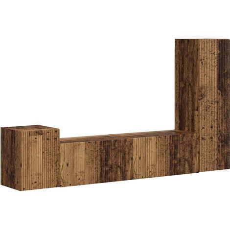 TV-Schrankset Wandmontiert 4 pcs Altholz Holzwerkstoff vidaXL
