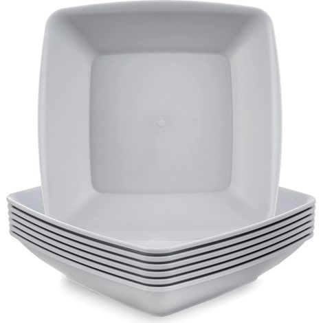 Gray Plastic Soup Bowls, 17.5 cm, 500 ml, Set of 6 (1/5)