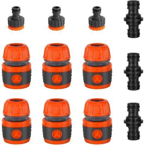 Kit de 13 connecteurs de tuyau d'arrosage, accessoires pour lavage de voiture et jardinage (1/5)