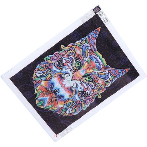 Peinture strass motif animal aux couleurs lumineuses, décoration murale à faire soi-même (1/5)