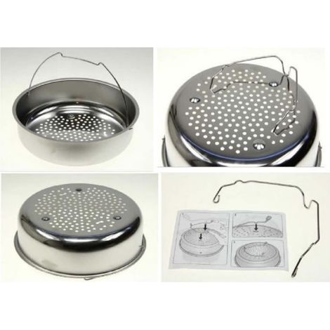 Panier Vapeur - Rigide - Pour Autocuiseur - Diamètre 238 Mm - Profondeur 65 Mm - Compatible 6 L 8 L 10 L