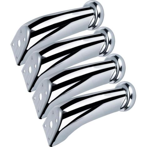 4 Pieces Furniture Legs, Chrome Iron Legs, Slanted Sofa Legs, Coffee Table Legs, Oblique Table Legs (Silver, 9.5cm)