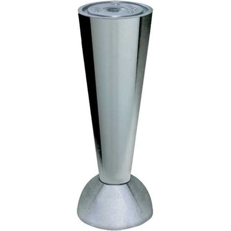 MASIDEF - PIEDINO IN METALLO REGOLABILECON BASE BOMBATA - Ø45MM H.130MM - FINITURA CROMATA (1/2)