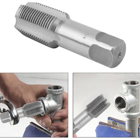 Machine à Réparer les Filets, Taraud en Acier Rapide Argenté, Outils de Maintenance pour Taraudage Manuel 3/4 Pouce
