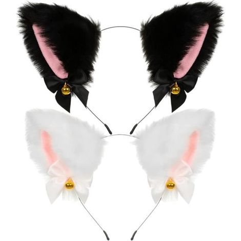 2 Pcs Serre Tete Oreille De Chat, Bandeau Oreilles De Renard Cat, Cosplay Serre TêTe Chat, Bandeau Avec Cloches。 (1/4)