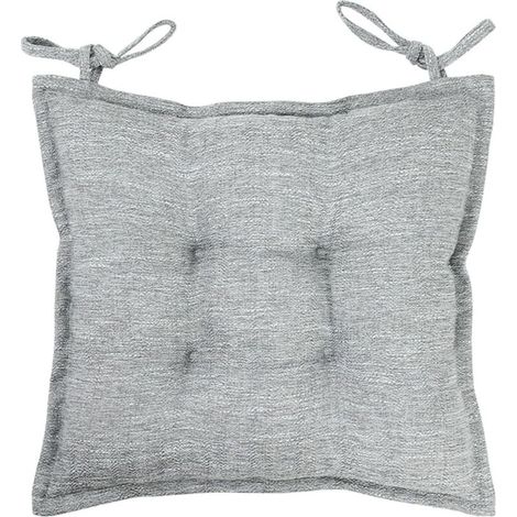 Cuscini antiscivolo e morbidi con cinghie per sedie da interno, grigio chiaro, 46 x 45 cm, confezione da 1