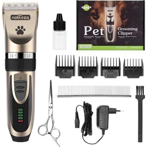 Tondeuse pour chien, tondeuse à poils pour animal, ensemble professionnel de tondeuse à poils pour chien, tondeuse silencieuse pour animal, chien et chat, tondeuse électrique sans fil recharge (1/4)