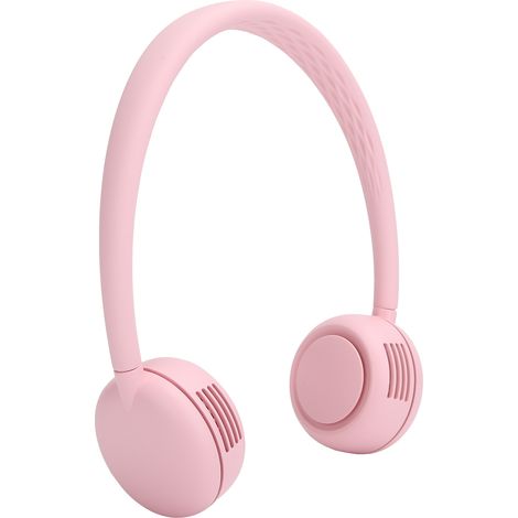 Ventilateur de cou suspendu sans fil, réglable, rechargeable par USB, silencieux, idéal pour le sport à la maison, à l'école ou en extérieur. Rose, 2000 mAh. (1/5)