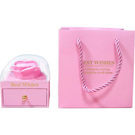 Jewelry Box Bois Mdf Velours Interieur Fermeture Magnetique Rangement Boucles Anneaux Bracelets 12 X 9 X 6 Cm 1 Piece (1/5)