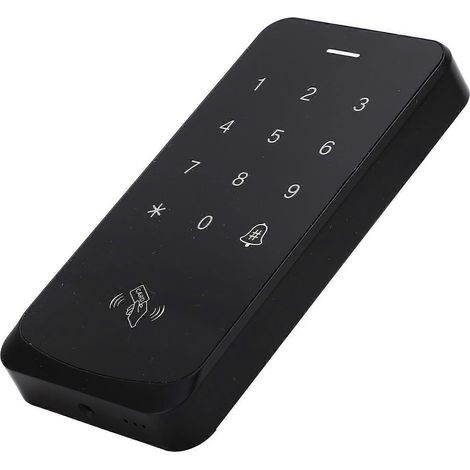 Clavier de contrôle d'accès et lecteur de carte d'accès, système de sécurité à double accès étanche IP67, avec clavier rétroéclairé bleu. (1/5)