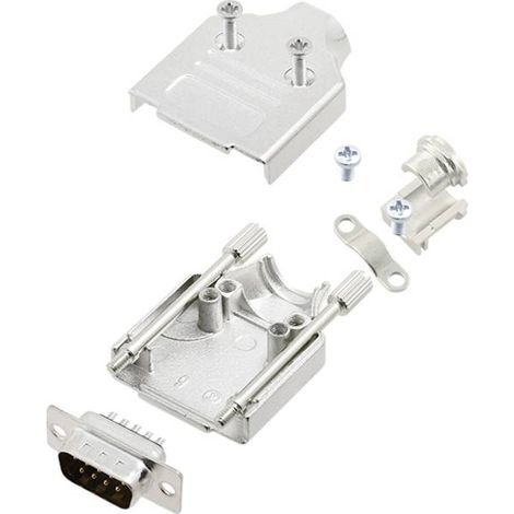 TRU COMPONENTS TCMHDM09DBPK 7708440 KIT connettori maschio SUB-D 180 ° Numero Poli (num): 9 Punte a saldare 1 pz.