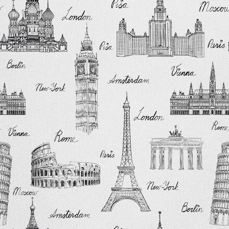 Telas decorativas para exteriores Oxford - Motivo: Lugares famosos de Europa (1/5)