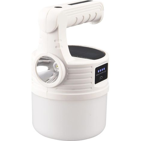 Lampe de camping solaire multifonctionnelle, lampe torche portable étanche avec 8 modes d'éclairage, lampe de secours LED rechargeable pour le camping, lanternes à piles alimentées par énergie solaire (1/5)