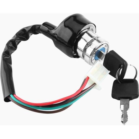Interrupteur d'allumage Universel pour Voiture Moto 6 Fils à 9 Broches 3 Positions 2 Clés pour Contacteur 6 Fils Neiman (1/5)