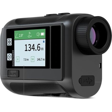 Télémètre à écran Tactile télescope de Golf télémètre Rechargeable Affichage LCD avec Drapeau-Verrouillage 600m Précis Mesure Distance Effort (1/5)