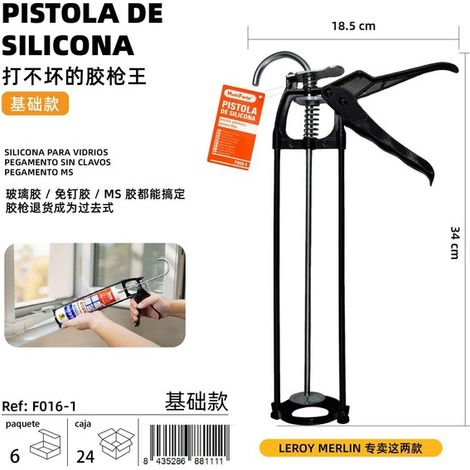Pistolet à mastic silicone basique lot de 10 pièces, pistolet pour cartouche de silicone et joint