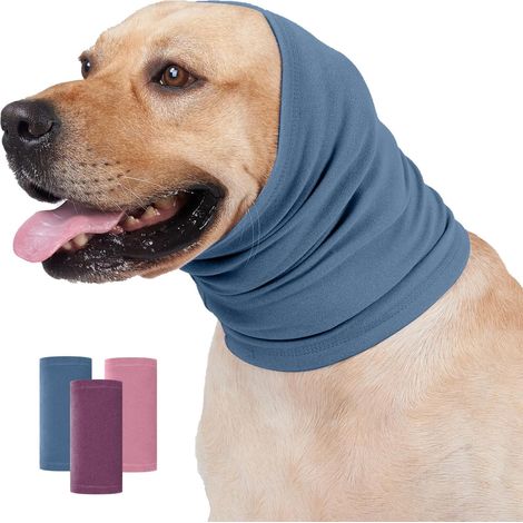 Couvre-Oreilles Chien - Bandeau Calmant pour Chiens et Chats - Protection Anti-Bruiit pour Toilettage Bain Séchage Soins Postopératoires - Taille S M L (1/5)