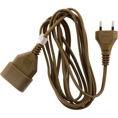 Zenitech – Prolongateur HO3VVH2F 2x0,75mm² 6A 2m – Cordon souple pour usage domestique – Conforme CE et NF – Sécurité enfant intégrée