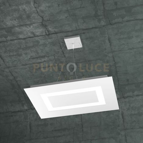 CARPET SOSPENSIONE RETTANGOLARE PICCOLA 4+1 LUCI BIEMISSIONE BIANCO 1137-SRP+1-BI
