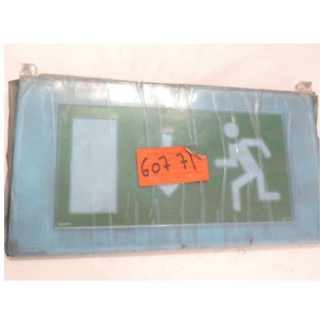 Plaque de signalisation plexiglas avec SORTIE flèche vers le bas pour BAES ARCOR LEGRAND 060771