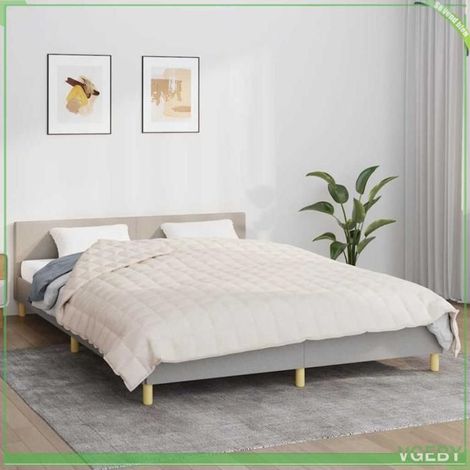 Couverture lestée - FAFEISY - 350760 - 200x200 cm - 9 kg - Coton (crème clair) (1/5)