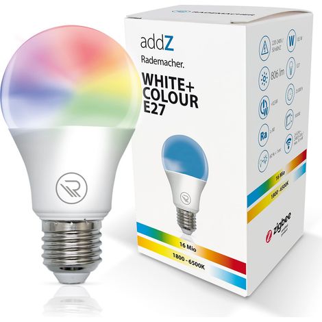 Ampoule LED E27 8,5 W Zigbee 3.0 RGBW 16 millions de couleurs, intensité variable, 1800-6500 K (1/5)