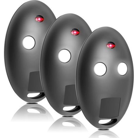 2-Kanal-Fernbedienung mit 433-MHz-Rolling-Code für Tor- und Garagentorautomatisierung – 3er-Pack (1/4)