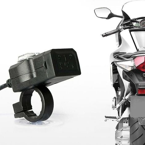 Motorcycle Handlebar Charger with Dual USB Port 12V Waterproof 5V 1A/2.1A Adapter for Cell Phone MUMU (1/4)