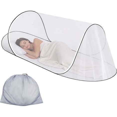 200 x 100 x 70 cm Mosquito Net Bed, with Zip, Travel Mosquito Net, Foldable, Mosquito Net for Single Bed, Suitable for Single Beds, Travel, Bedrooms (1/5)