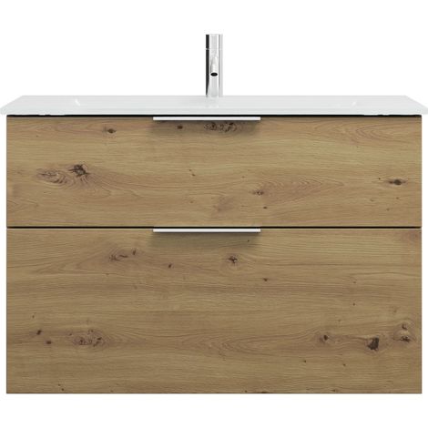 burgbad Eqio lavabo en verre avec meuble sous-lavabo, largeur