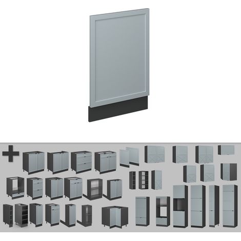 Frontblende Fame-Line, Hellblau-grau, 45 cm , AP Eiche, Vicco