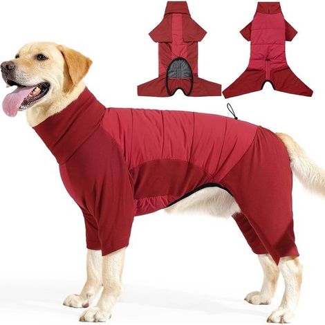 Abbigliamento invernale caldo per animali domestici, realizzato interamente in pile. Cappotto a pullover spesso. Design idrorepellente e antineve con collo alto. Cappotto caldo. (1/5)