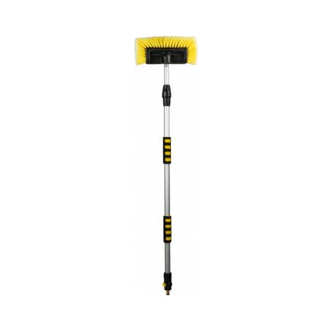 Balai de lavage télescopique 190cm – Brosse 180° – Manche aluminium avec robinet d'arrêt – Nettoyage camping-car et caravane – Antarion (1/2)